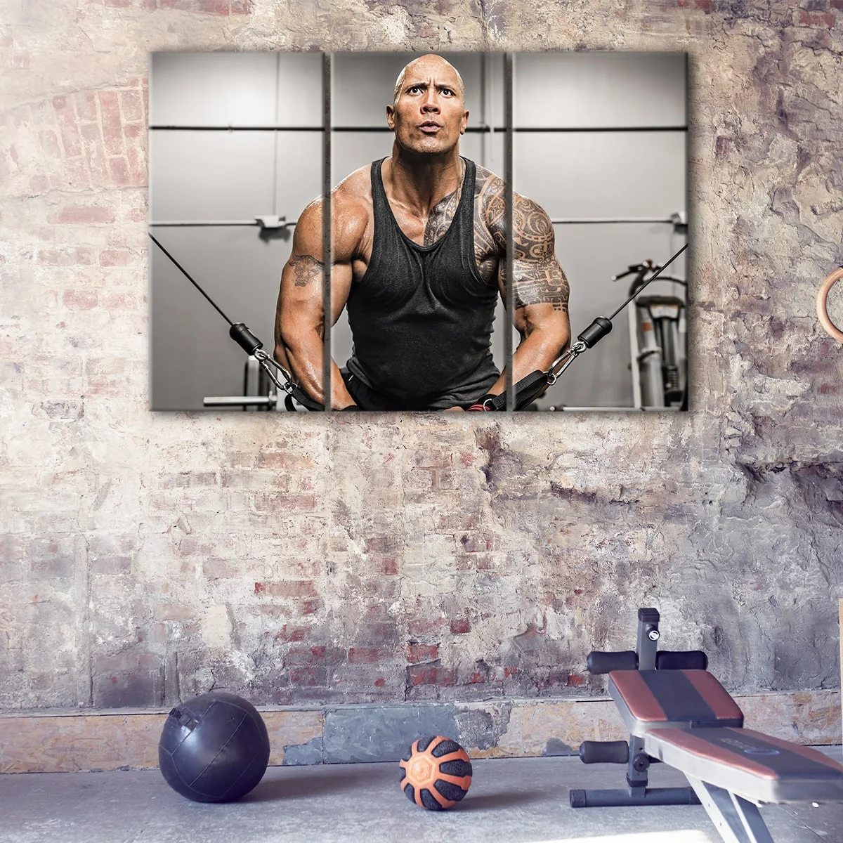 The Rock Bodybuilding canvas art