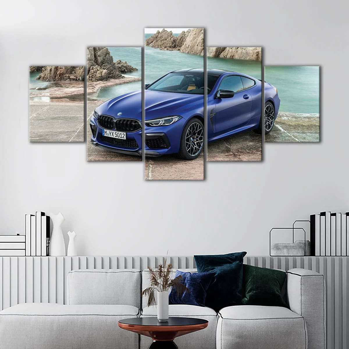 Blue Bmw M8 canvas art