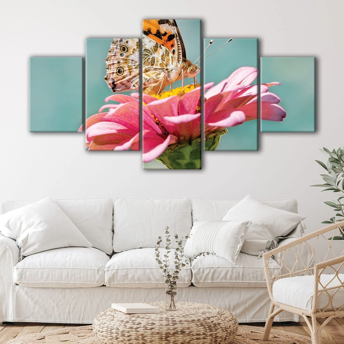 Butterfly on Flower canvas art