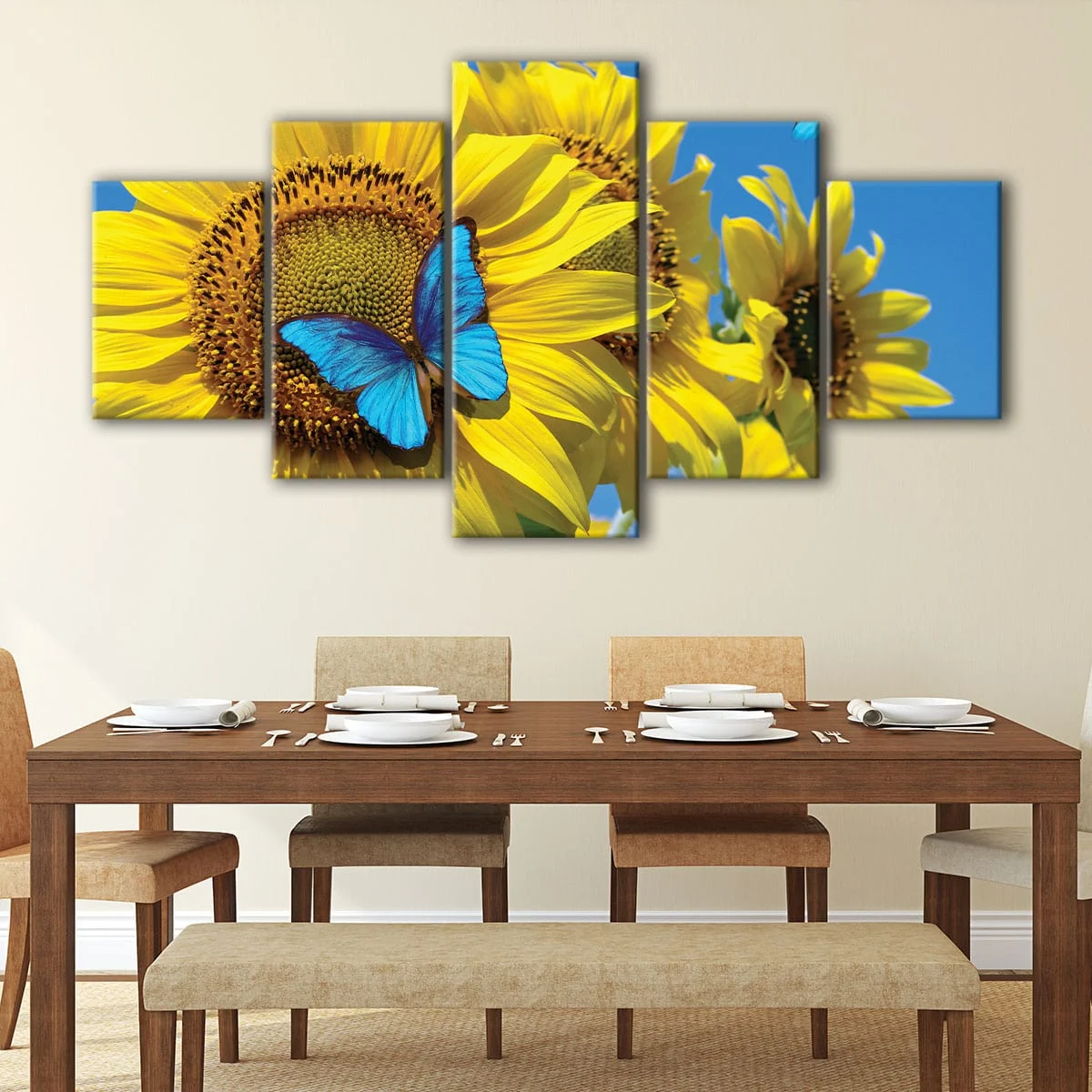 Butterfly & Sunflower canvas art