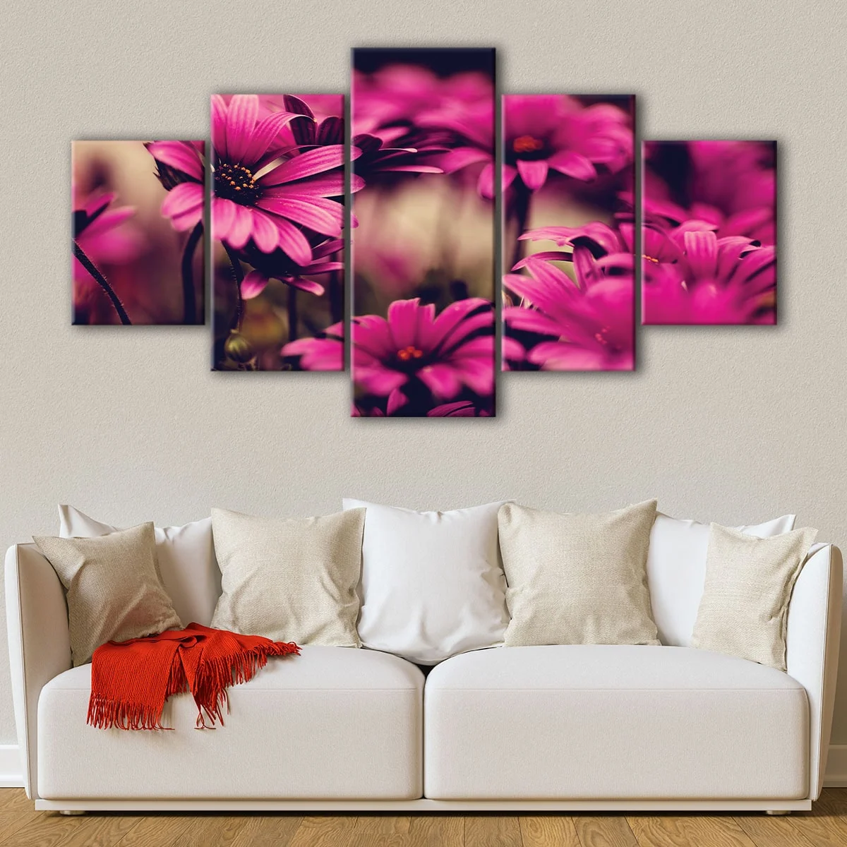 Deep Pink Flowers canvas art