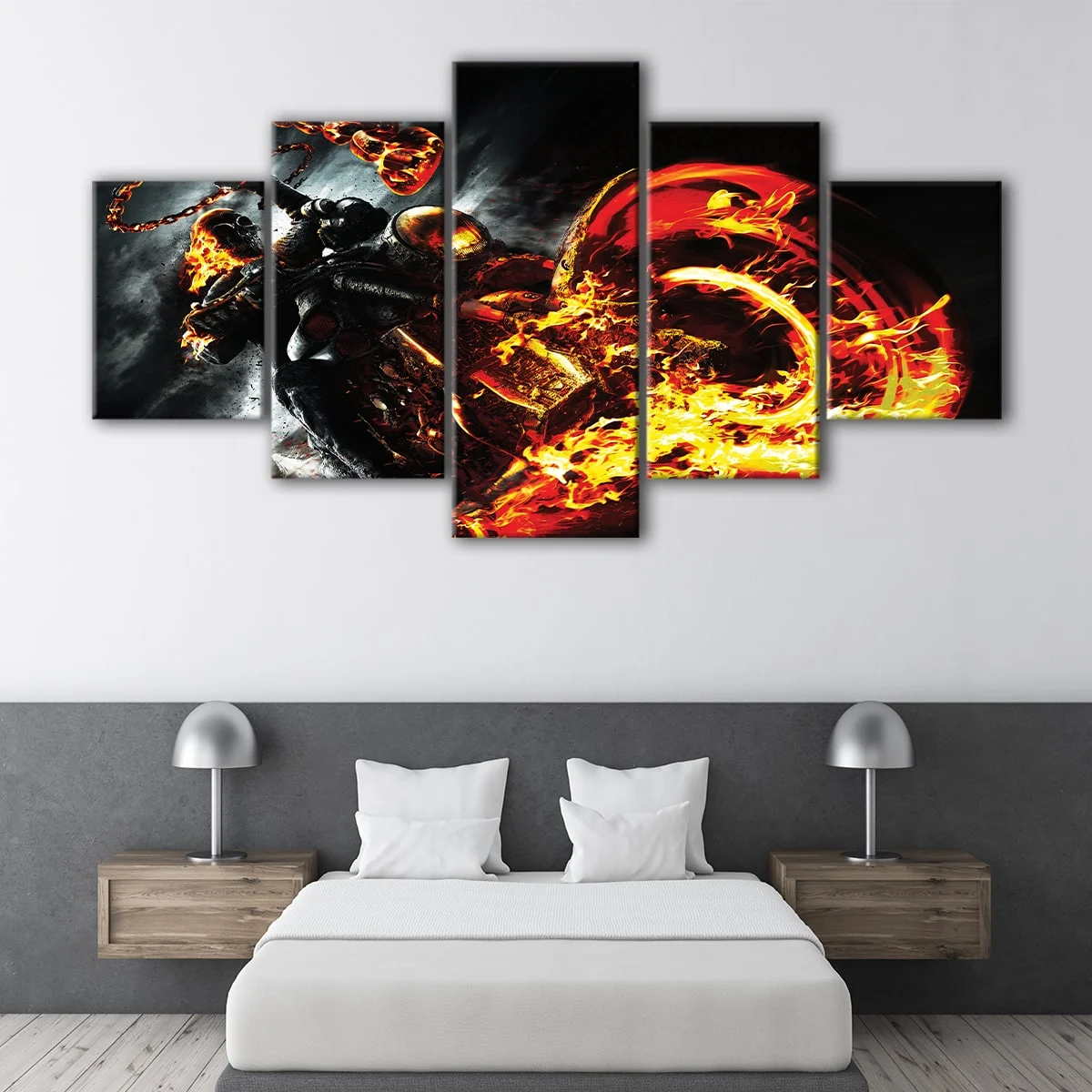 Fire Motorcycle canvas art
