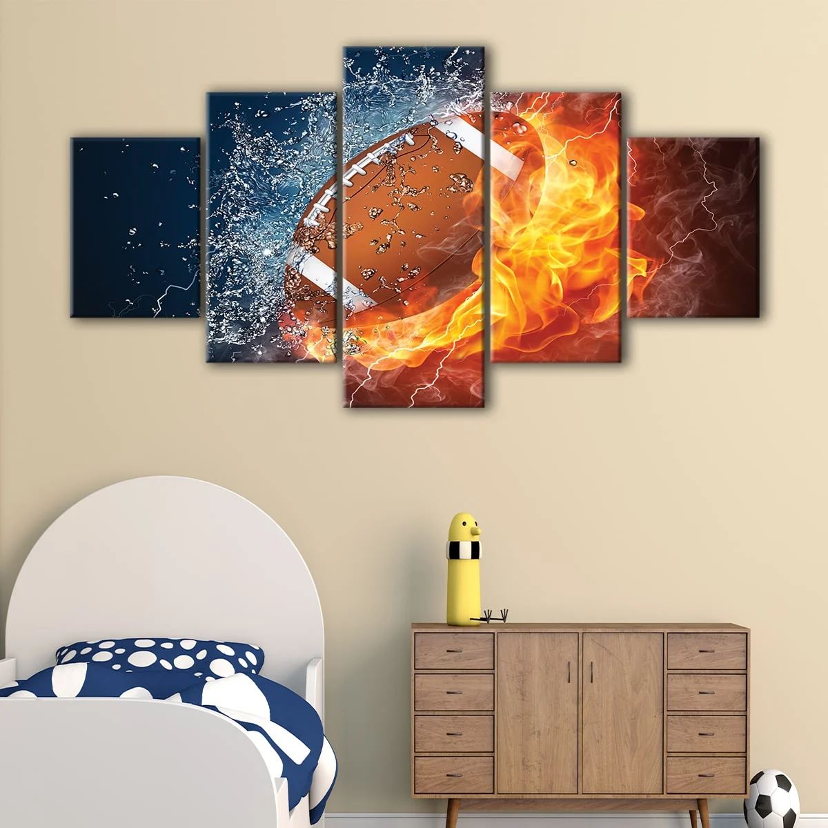 Fire Water Football canvas art