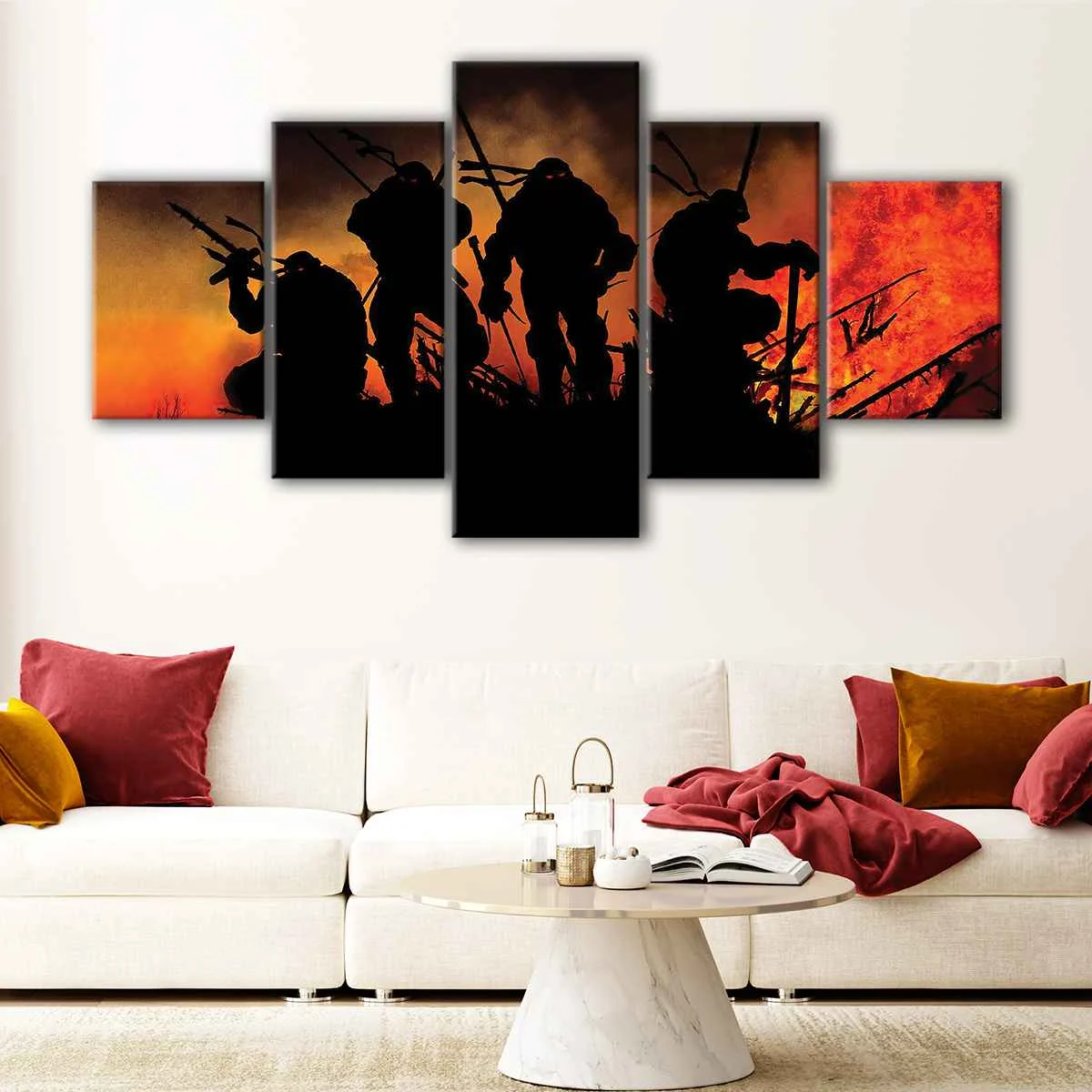 Ninja Turtle in Fire canvas art