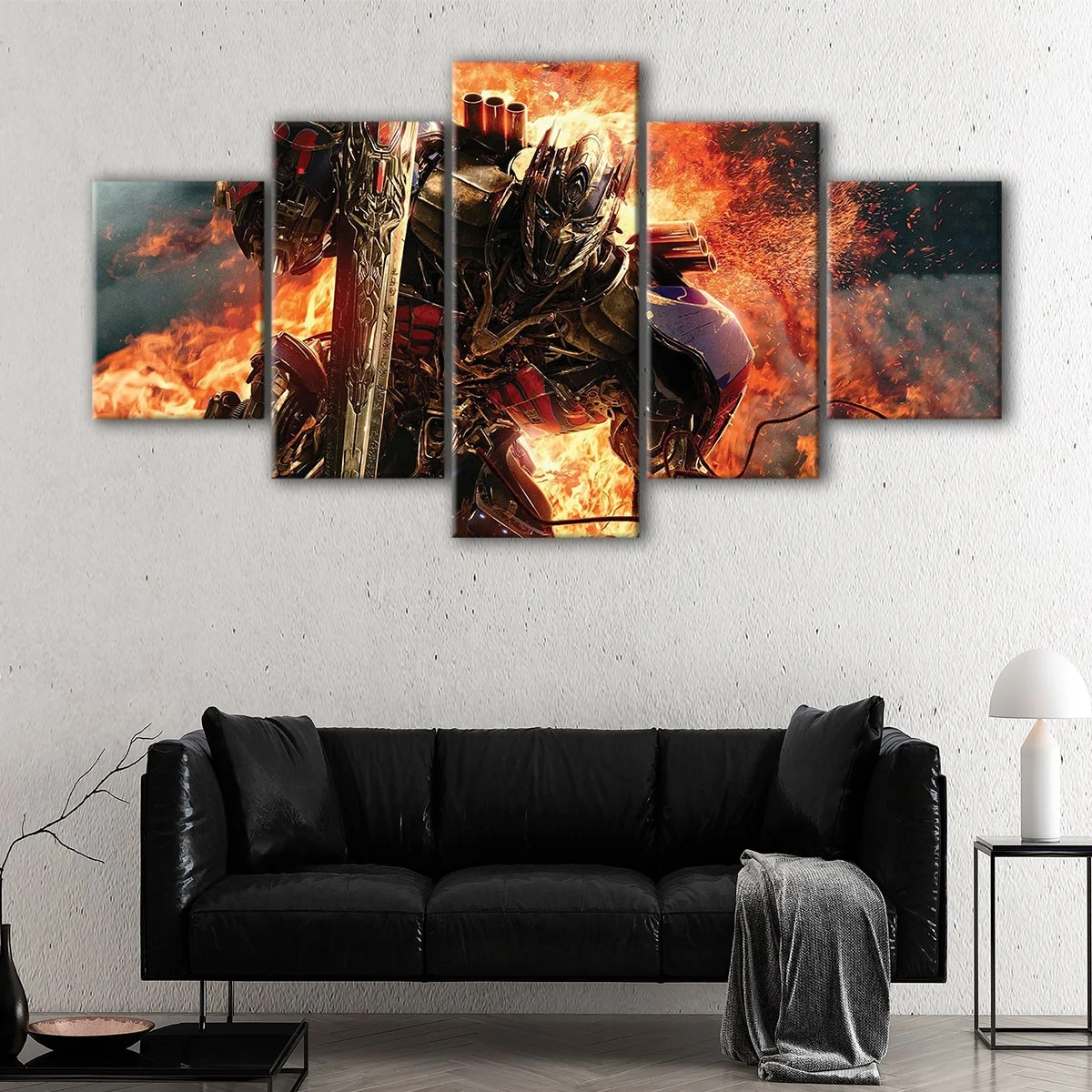 Optimus Prime in Fire canvas art