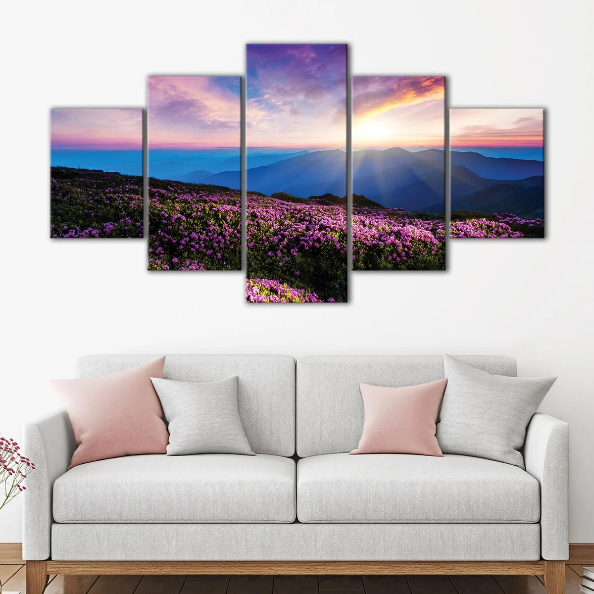 Pink Flowers Field canvas art