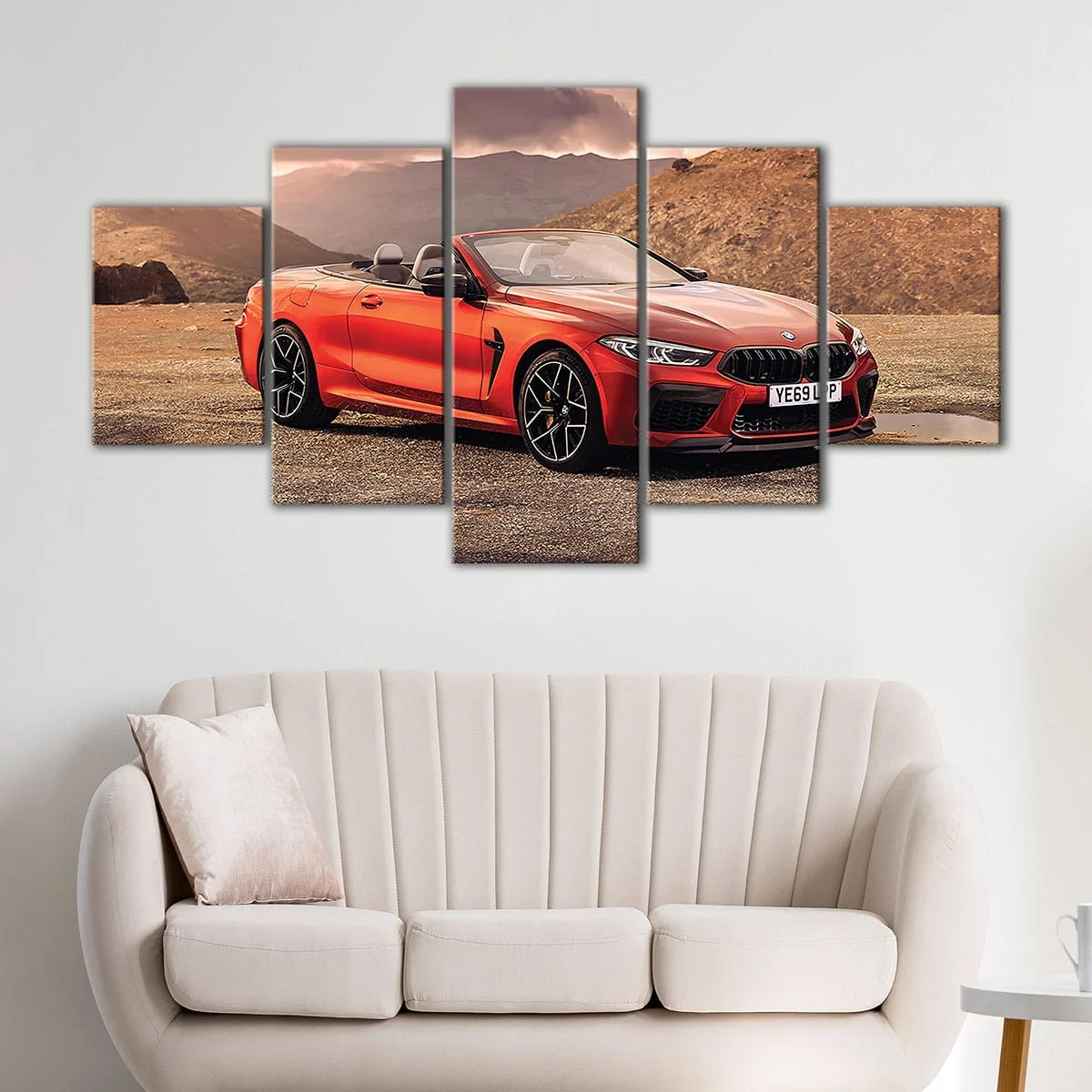 Red Bmw M8 canvas art