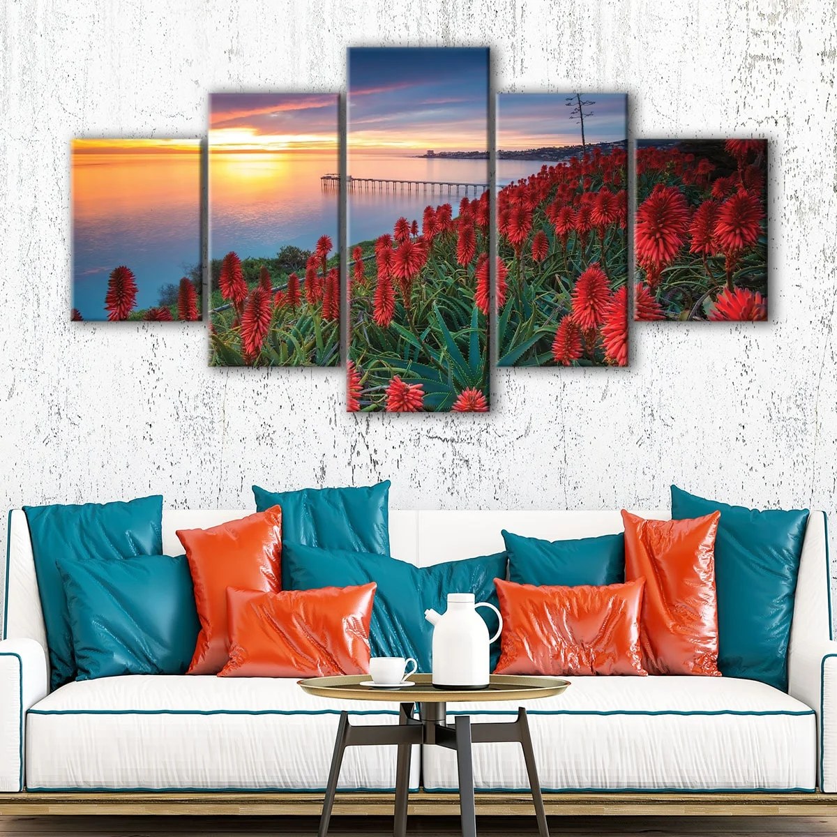 Red flowers Field canvas art