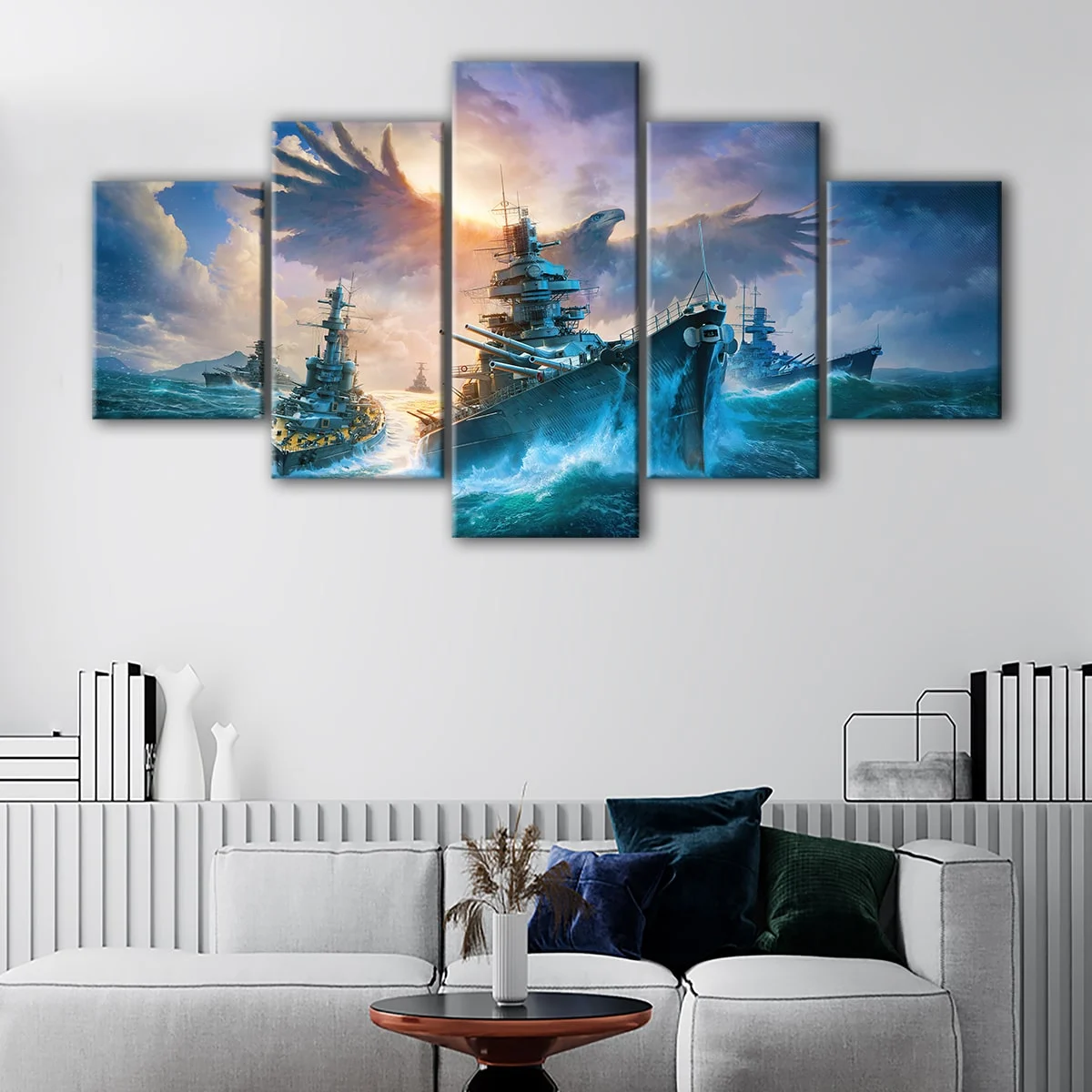 WW2 Battleships canvas art