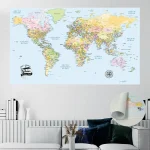 Atlas World Map with Push Pins - Image 3