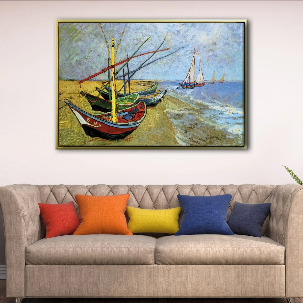Boats on the Beach canvas art