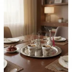 Hand-Hammered Copper and Porcelain Coffee Cup Gift Set - Image 5