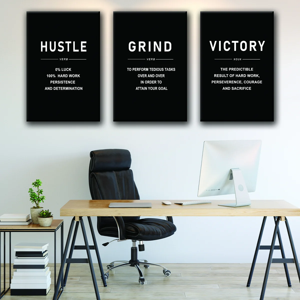 Hustle Motivational Quote canvas art