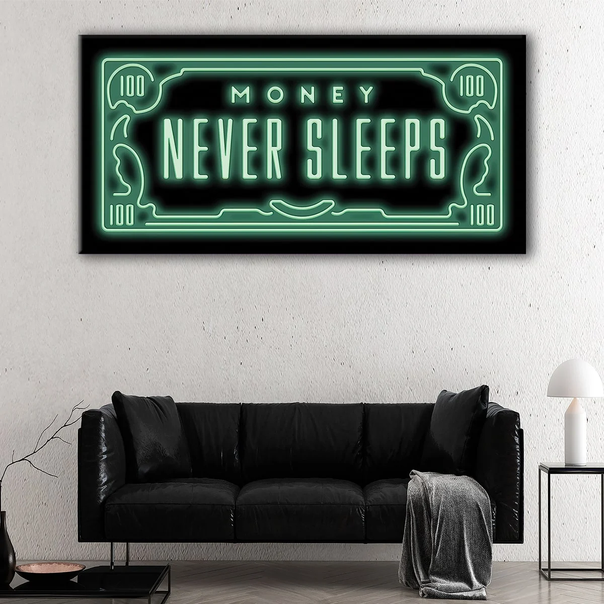 Money Never Sleeps canvas art