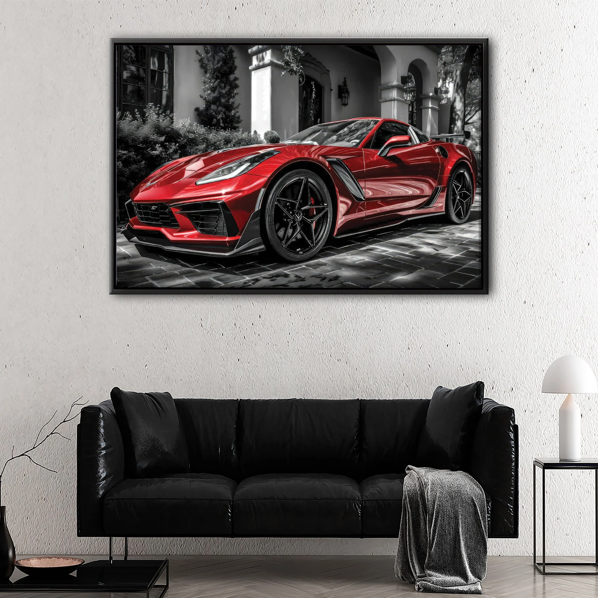 Red Corvette canvas art