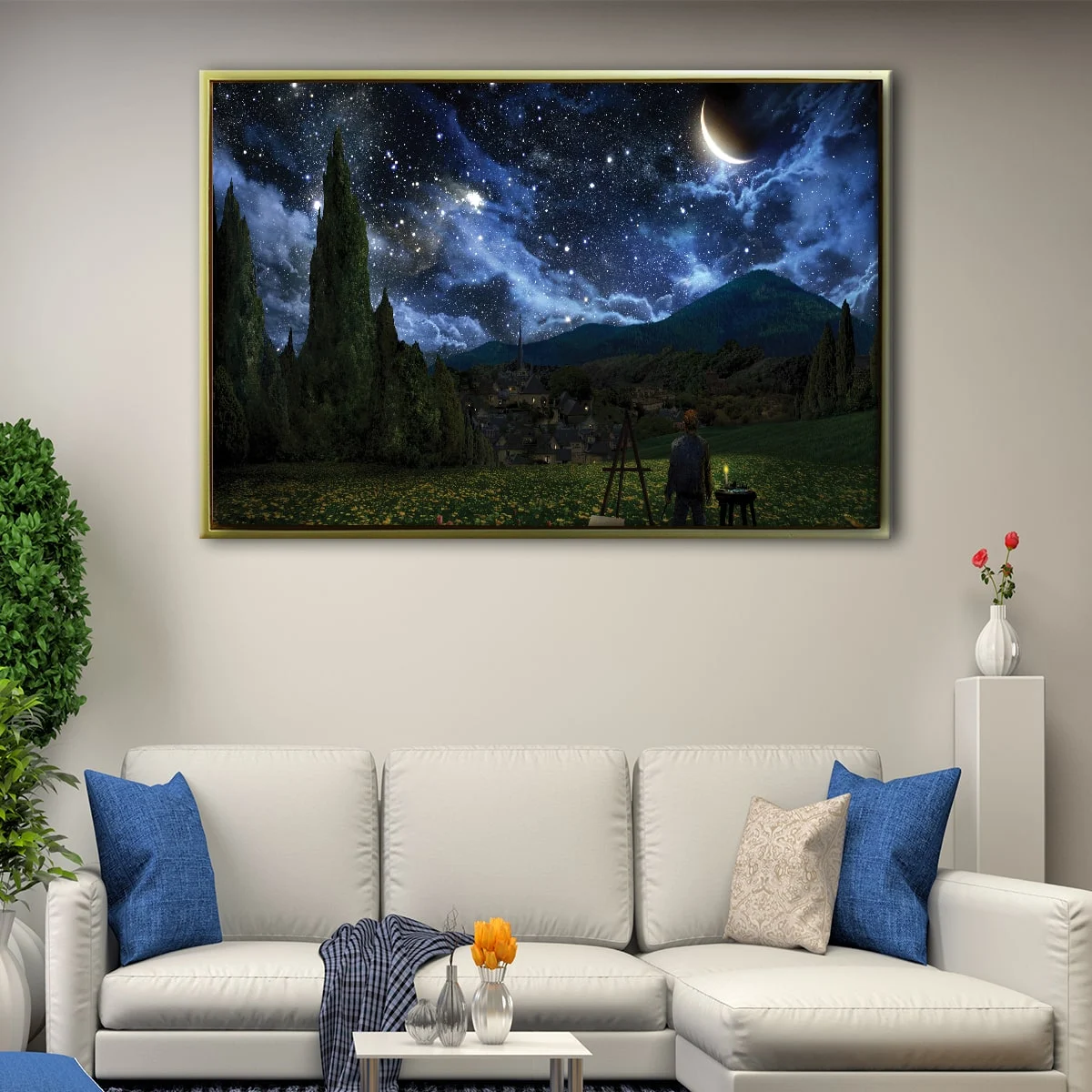 Van Gogh Watching Stars canvas art