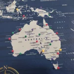 Blue & Gold Push Pin World Map - Image 10