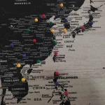 Modern Wood World Map with Push Pins - Image 9