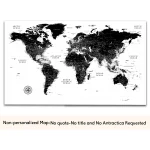 Black & White Push Pin World Map - Image 10