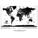 Black & White Push Pin World Map - Image 7