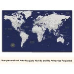 Blue & Gold Push Pin World Map - Image 11