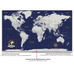 Blue & Gold Push Pin World Map - Image 7