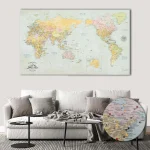 Pacific-Centered Push Pin World Map - Classic Edition - Image 4