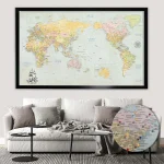 Pacific-Centered Push Pin World Map - Classic Edition - Image 3