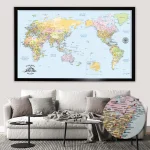 Pacific-Centered Push Pin World Map - Image 3