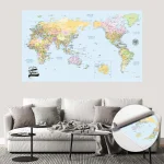 Pacific-Centered Push Pin World Map - Image 4