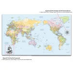 Pacific-Centered Push Pin World Map - Image 6