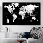 Dark Push Pin World Map - Image 4
