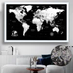 Dark Push Pin World Map - Image 3