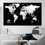 Dark Push Pin World Map