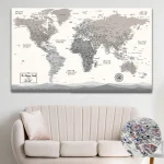Farmhouse Push Pin World Map