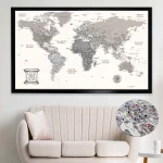 Farmhouse Push Pin World Map - Image 3