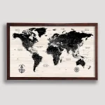 Modern Wood World Map with Push Pins - Image 5