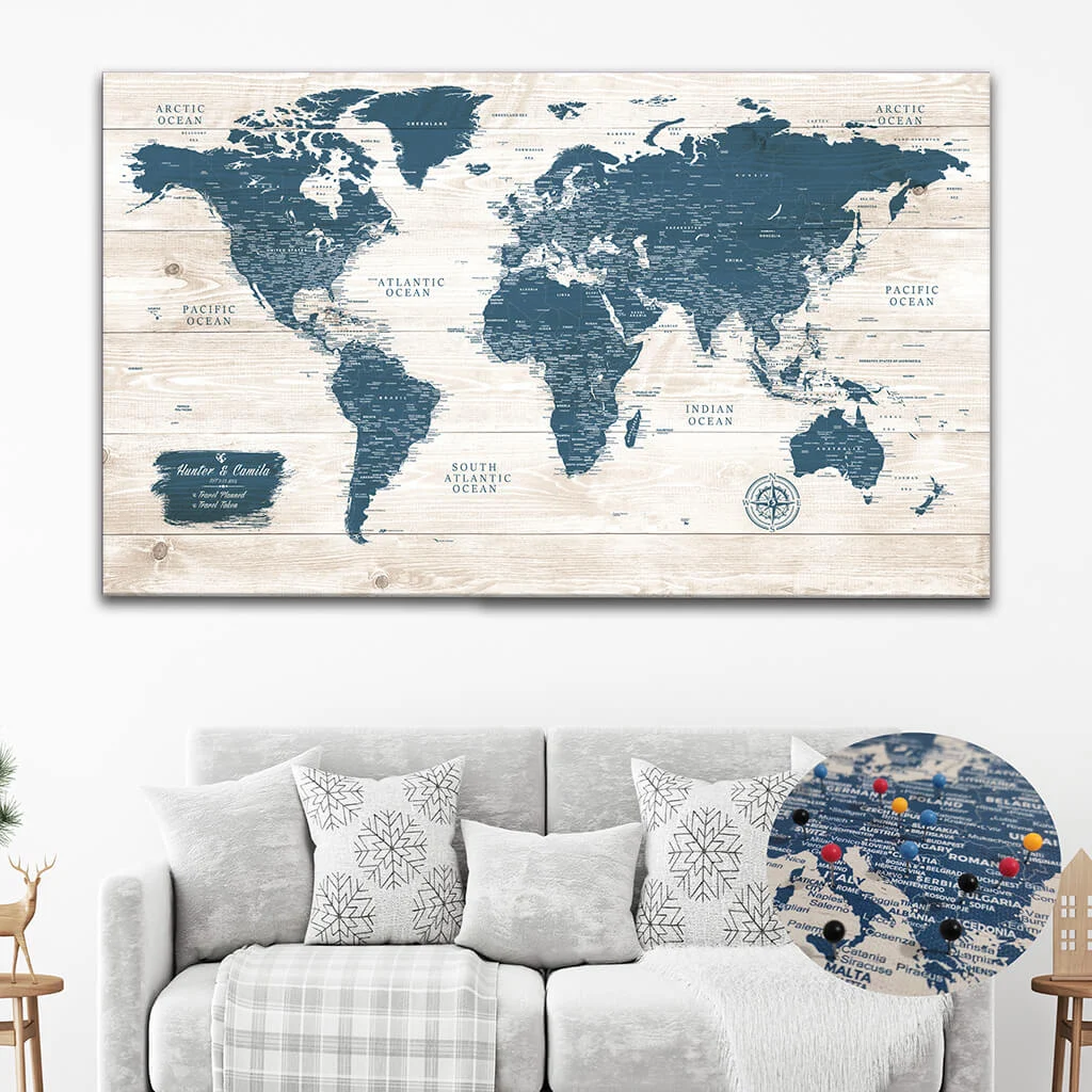 Rustic-push-pin-world-map-featured Rustic World Map with Push Pins - Image 1