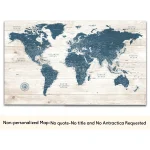 Rustic World Map with Push Pins - Image 11