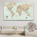 Brown Push Pin World Map
