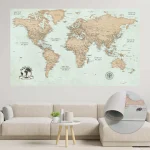 Brown Push Pin World Map - Image 5