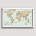 Brown Push Pin World Map - Image 6