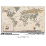 Vintage World Map with Push Pins - Image 7