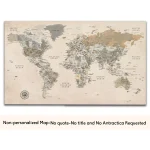 Vintage World Map with Push Pins - Image 4
