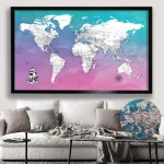WaterColor Push Pin World Map - Image 3