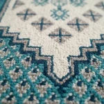 Blue Sheep-Wool Bedside Carpet - Image 5