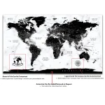 Black Marble World Map with Push Pins - Image 7