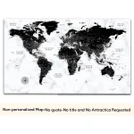 Black Marble World Map with Push Pins - Image 10