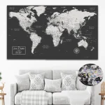 Executive Push Pin World Map - Image 4