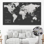 Executive Push Pin World Map